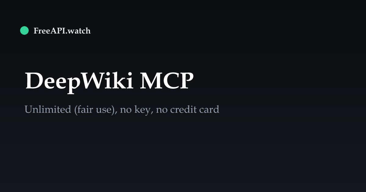 DeepWiki MCP is back online